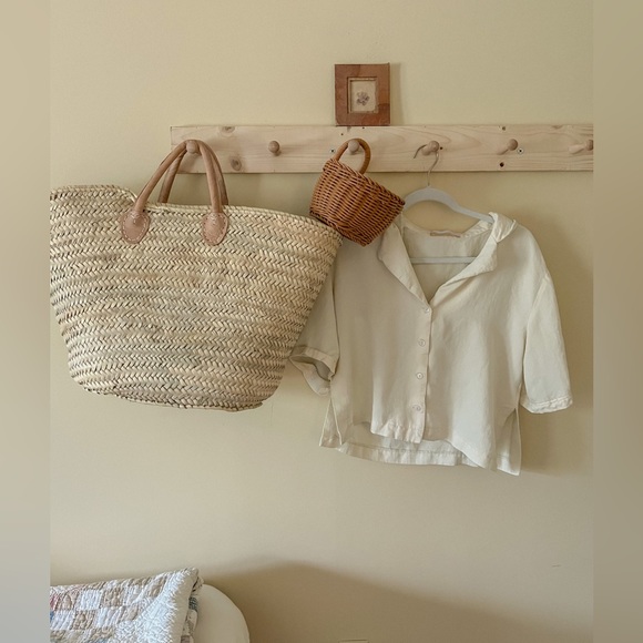 Lizard Thicket Tops - cream button down cropped shirt